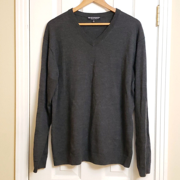 Hart Shaffner Marx Mens Long Sleeve Extra Fine Merino Wool V Neck Sweater Sz XL - Picture 1 of 8